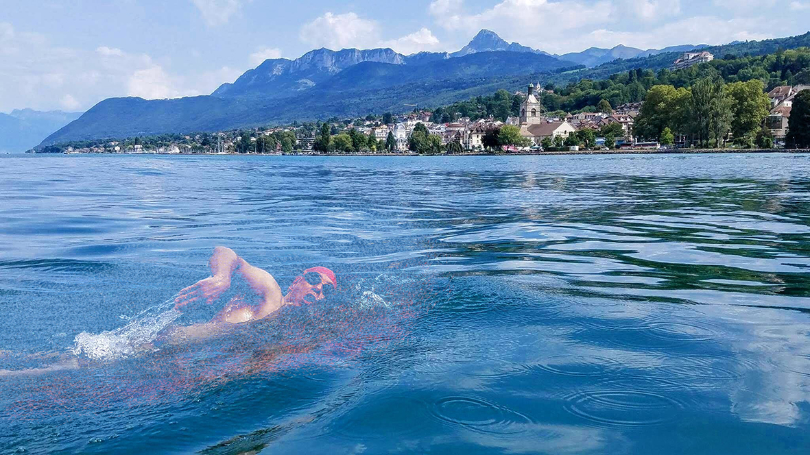LGSA+Classique+swimmer+near+church+by+Evian